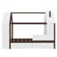Lit plateforme simple avec tiroirs, lit maison en bois massif avec tablettes, conception enfantine, blanc et espresso-1206337619