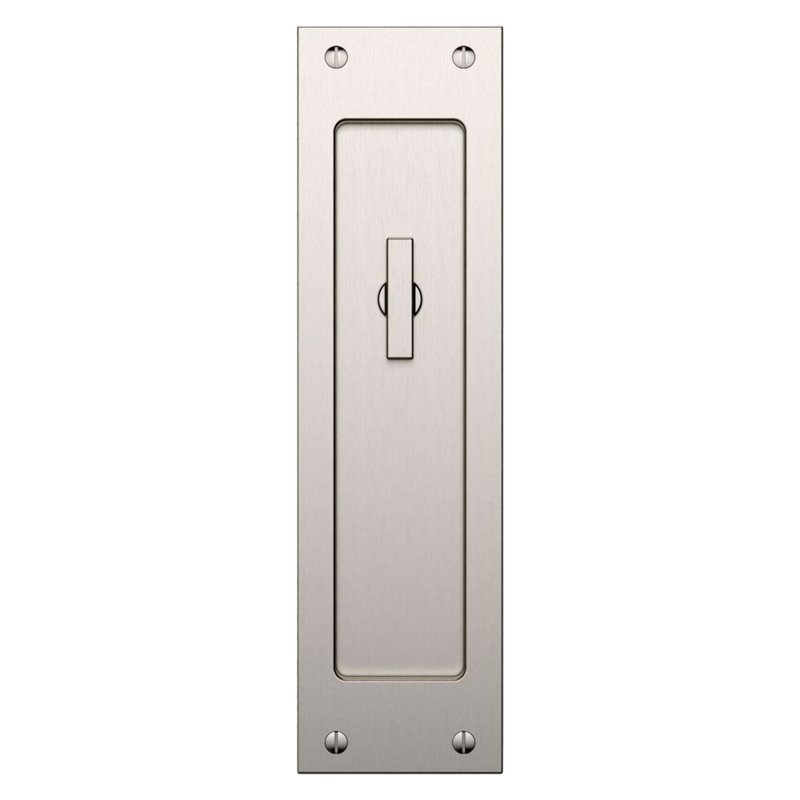 PD005 Large Santa Monica Pocket Door Privacy Set, Satin NIckel