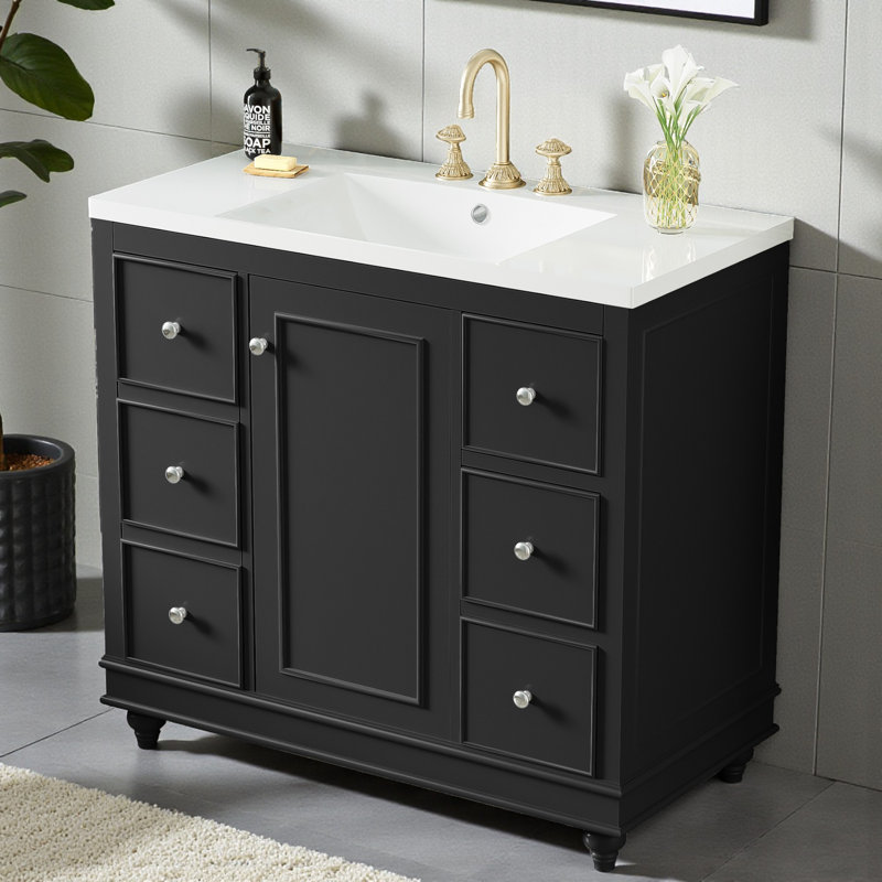 Debie 36" Single Bathroom Vanity Set, Black