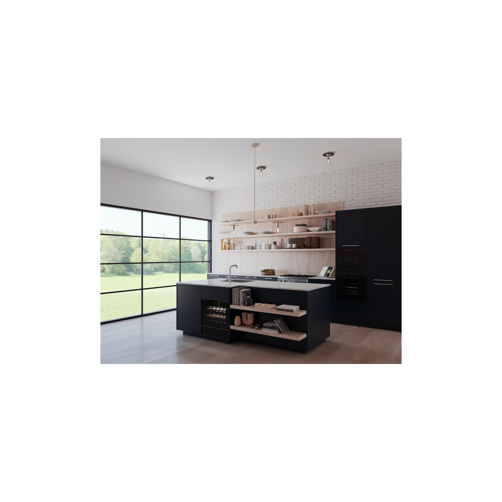 Single Light Semi Flush Mount, Brushed Nickel