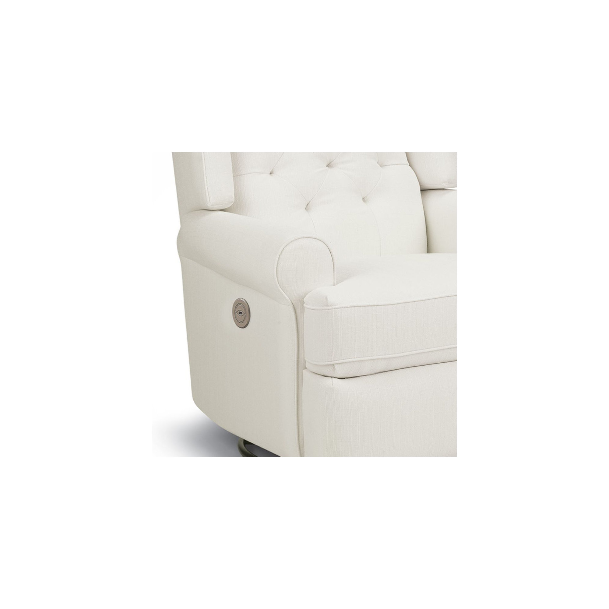 Allendale Power Recliner, Snow Ivory Performance