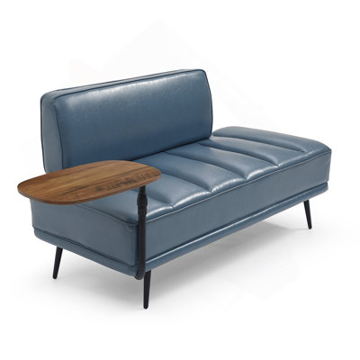 Banc de bout moderne avec plateau pivotant et table d'appoint, rembourré pour le confort, idéal pour plusieurs pièces