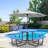 Klarrissa 8-Person 46" Round Metal Outdoor Picnic Table-1687844873