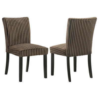 Chaise de salle à manger rembourrée Dermott Parson chocolat (ensemble de 2)