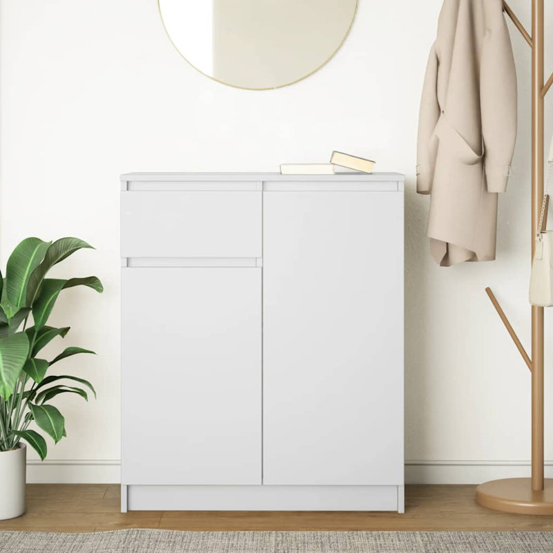 Sideboard With Drawer 71X35x84 Cm Engineered Wood, White