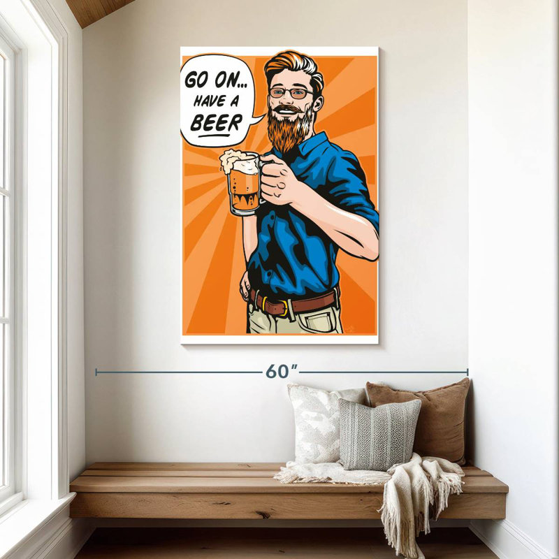 Yarlin Have A Beer, 48" H x 32" W
