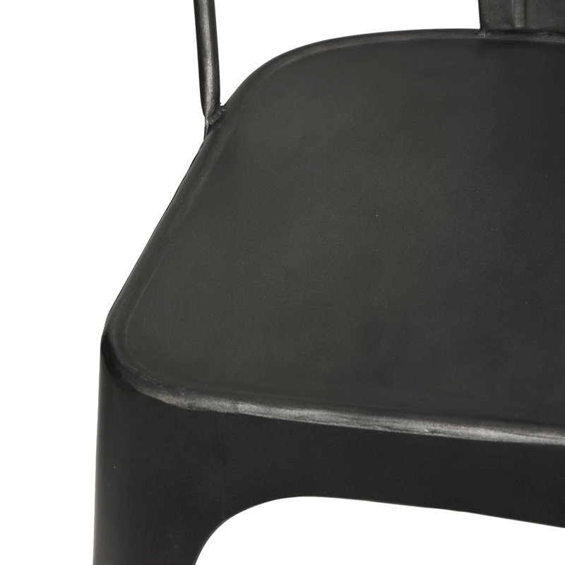 Ensemble de 2 chaises de salle à manger à dossier haut en métal de style industriel Tolix