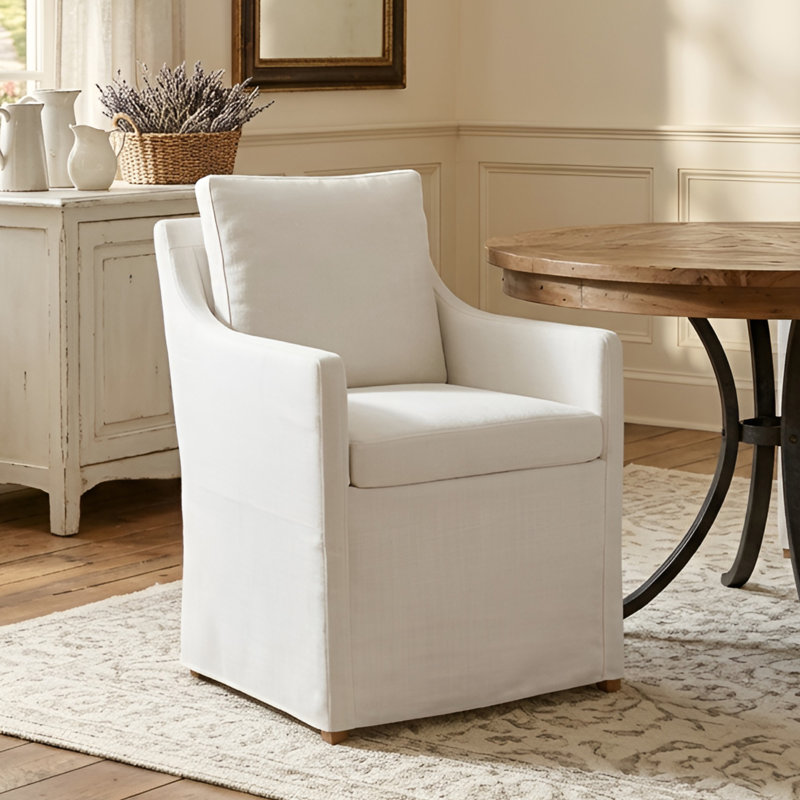 Linen Upholstered Armchair, Beige