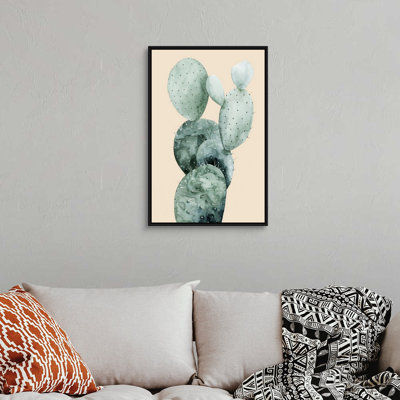 Cactus sur corail I - reproduction d'art sur toile