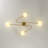 4 - Light Linear Glass Globe Semi Flush Mount