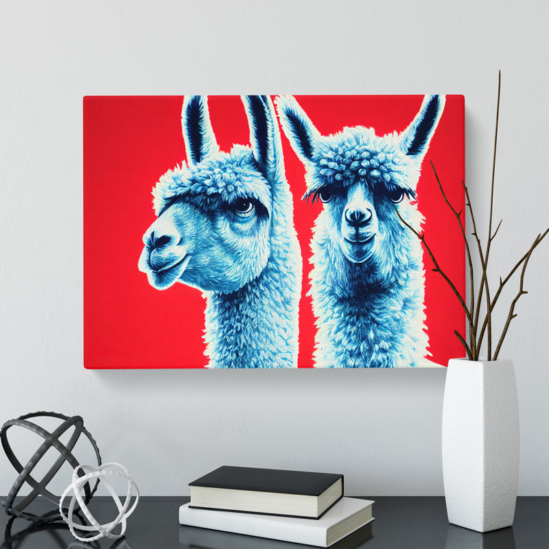 Ingenious Llamas - Wrapped Canvas, 35cm H x 50cm W x 3cm D