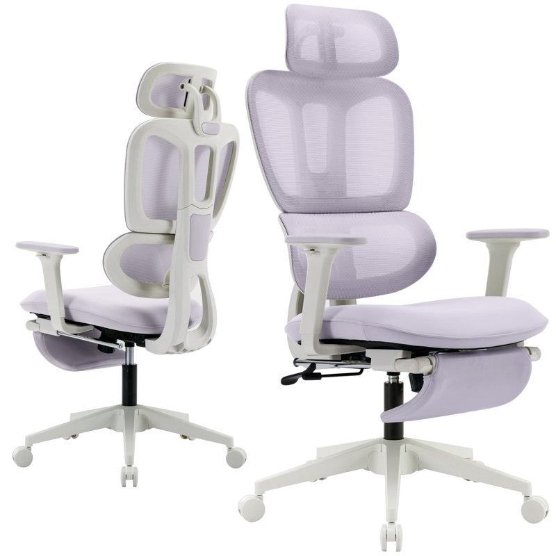 Milhollen Ergonomic Mesh Office Chair for Home and Office,Swivel Adjustable Desk Chair, Purple