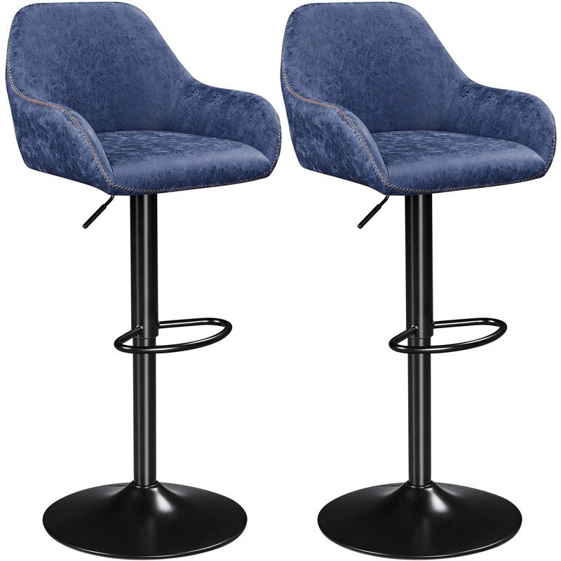 Bigvai Adjustable Height Counter Stool with Metal Frame, Blue