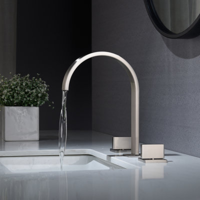 2-handle Bathroom Faucet with Drain Assembly