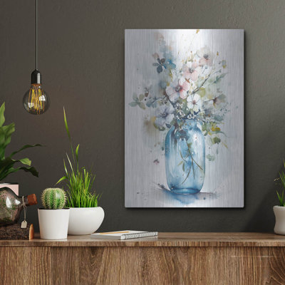 'Pale Blue Bouquet' by Design Fabrikken Metal Wall