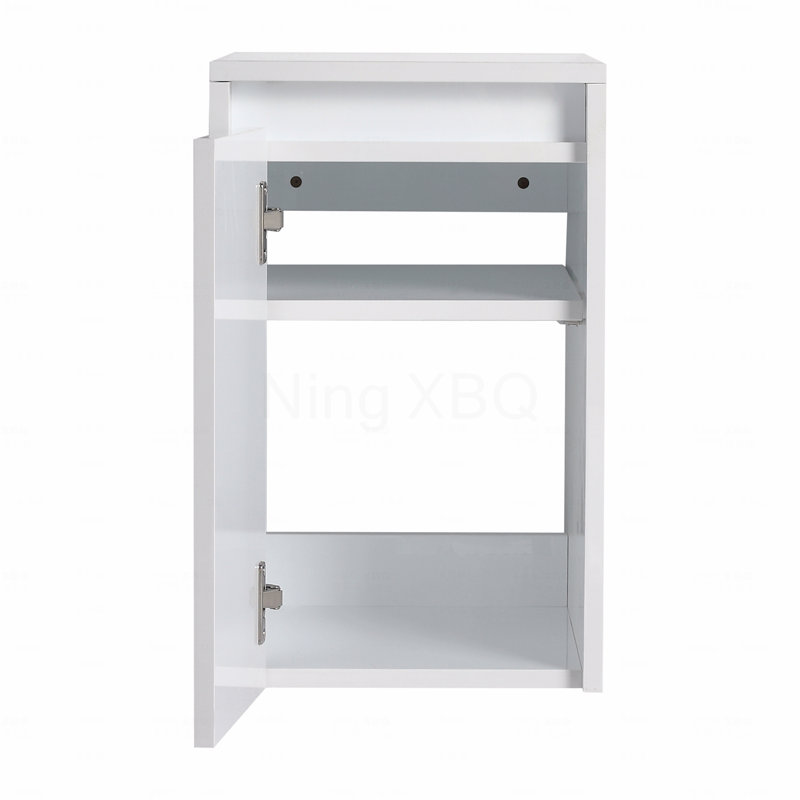 12" Bathroom Side Cabinet, Soft Close Doors, Float Mounting Design, Glossy White,(Kd-Packing)