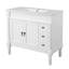 Meuble-lavabo autoportant blanc 36 po avec lavabo en céramique, portes à fermeture en douceur, tiroirs et tablette réglable pour salle de bain et airbnb