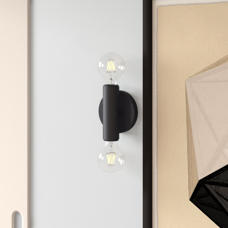Applique murale à 2 lumières à intensité variable Cabot, H 6 po x l 4,7 po x P 3,3 po, Noir