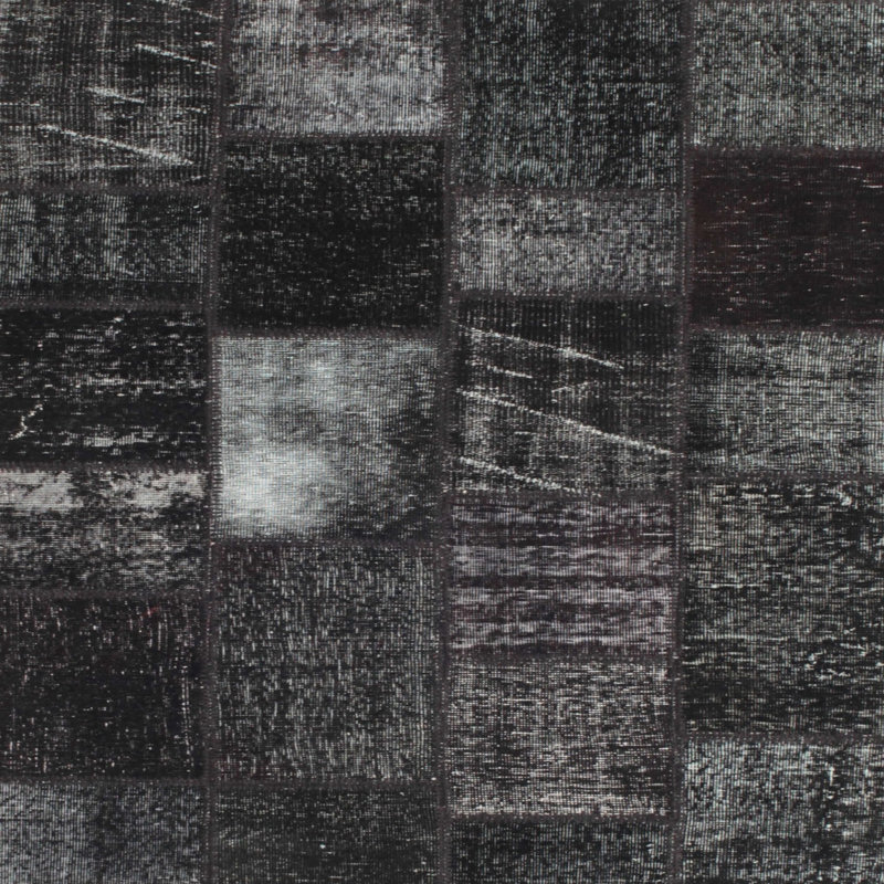 Tapis traditionnel gris / noir Bonparker, Carré 4 pi