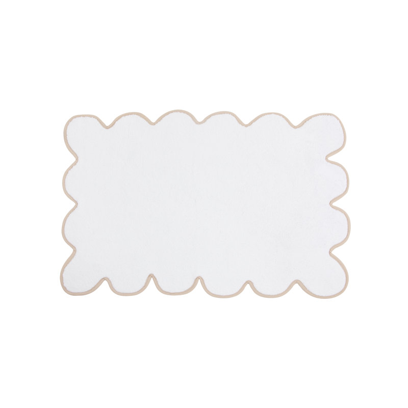 Charish Scalloped Tubmat, White/Gold
