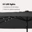 Garden Parasol with LED Strip Lights Polyester and Steel Sun Shade-1163912435