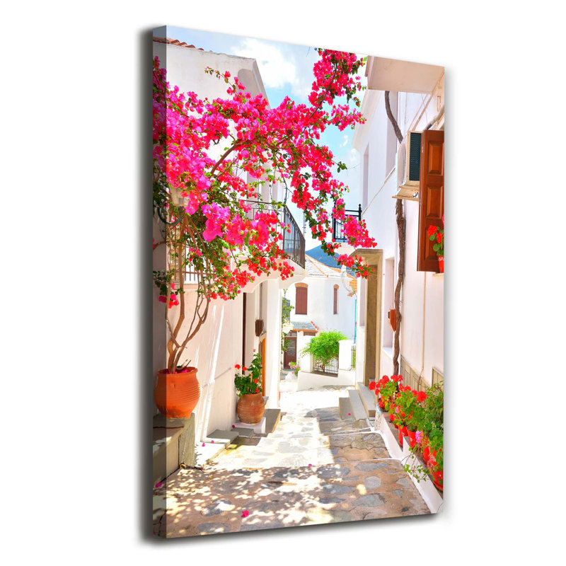 Greek Streets - Wrapped Canvas Print
