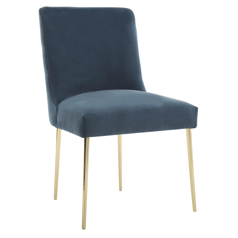 Pine Lake 20.25'' H Upholstered Side Chair, Velvet Aegean Blue