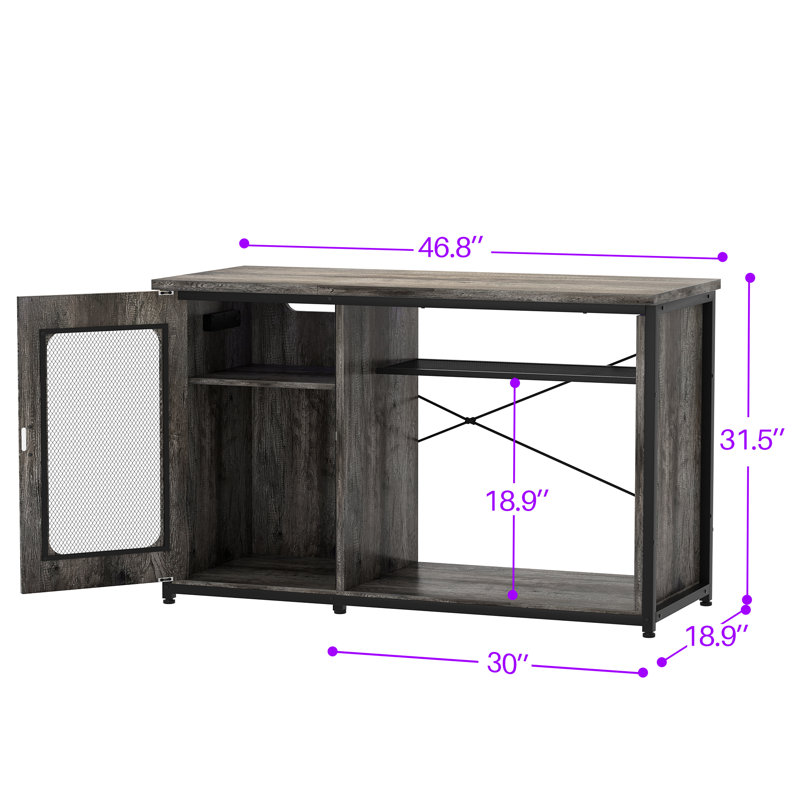 Rectangle Aquarium Stand And Reptile Stand With Power Outlets & LED Light, Grey