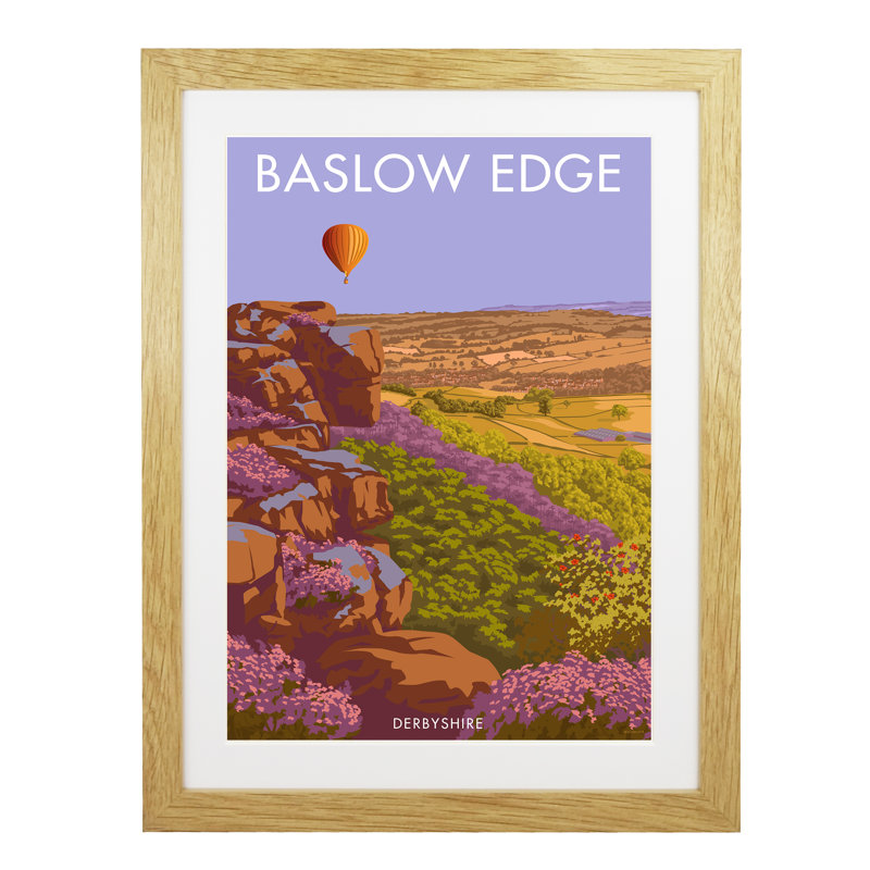 Baslow Edge Derbyshire - Print, Oak Framed, 40cm H x 30cm W x 3cm D