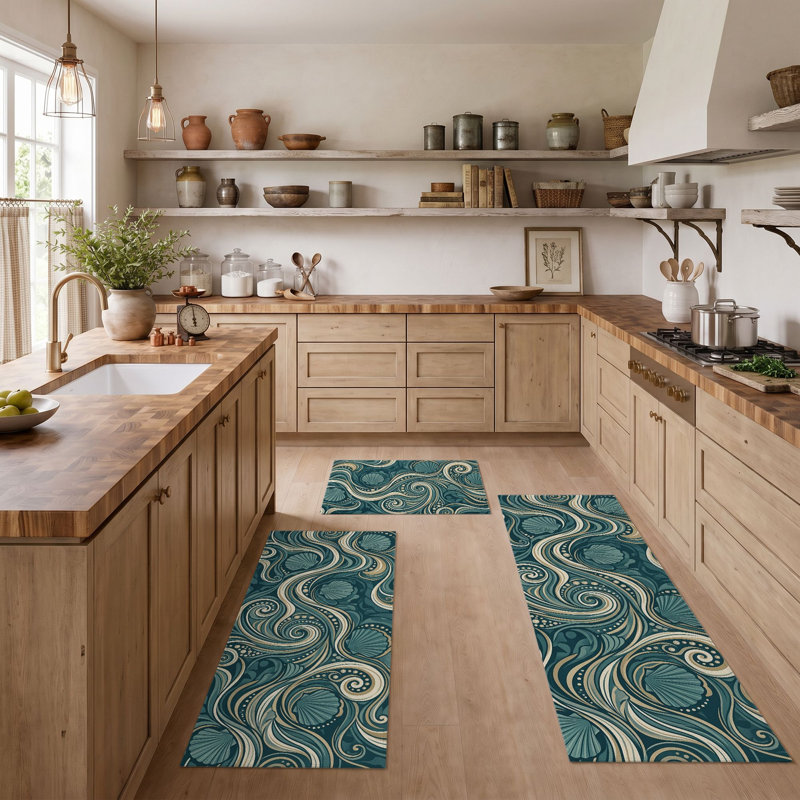 Tapis de cuisine lavables antidérapants Ocean Waves