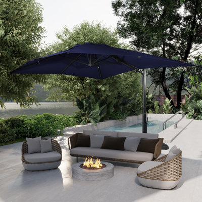 Parasol de marché rectangulaire à manivelle 10 * 13ft Cantilever