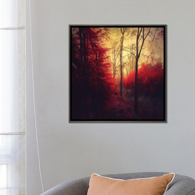 Ruby Red Forest - Wall Art Print - Framed Canvas