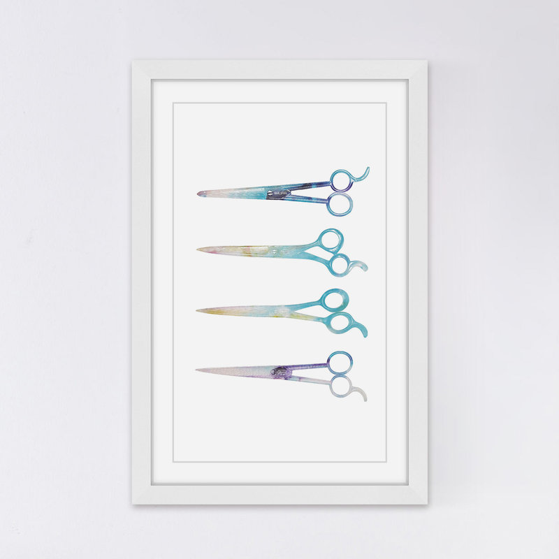 Scissors by Diana Alcala - Single Picture Frame Painting, 61cm H x 41cm W x 3.8cm D