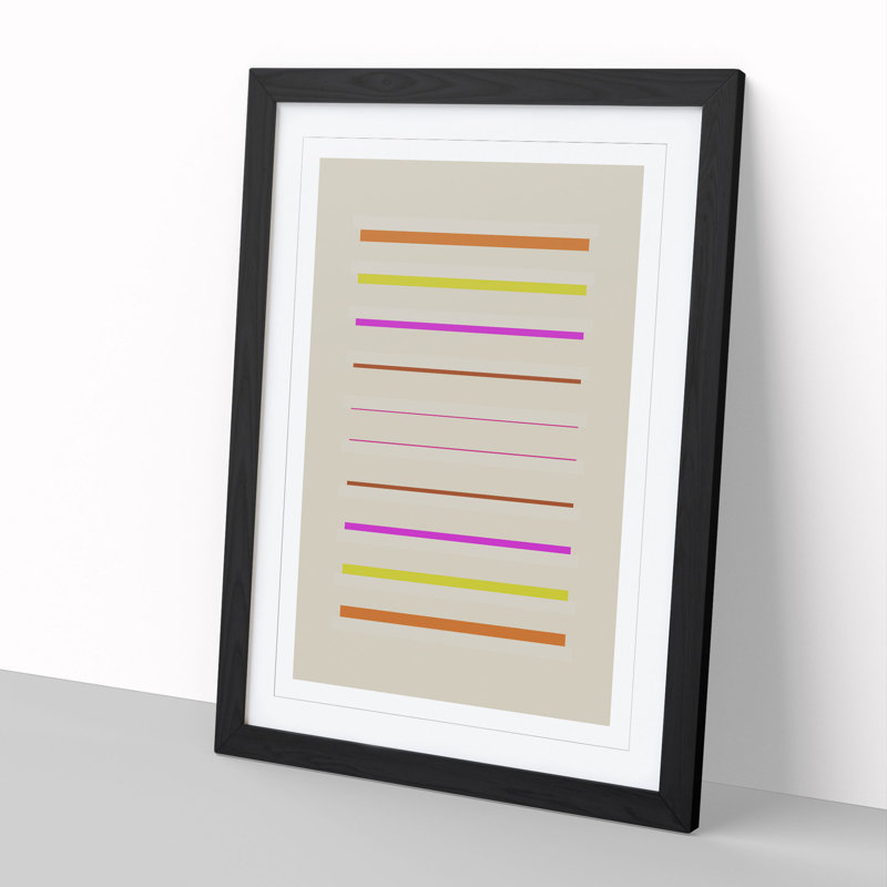 Composition 5 - Picture Frame Painting, 90cm H x 65cm W x 2cm D, Black