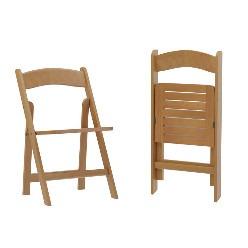Chaise pliante portative en bois massif de qualité commerciale, Naturel