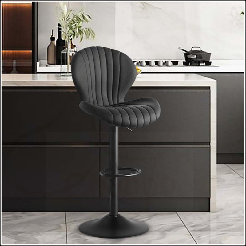 Tabouret de bar rotatif moderne à hauteur de comptoir avec dossier haut, siège rembourré confortable, base robuste, assemblage facile pour la cuisine et le bar à la maison