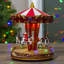 Carrousel de Noël avec chevaux 11 "rouge et blanc