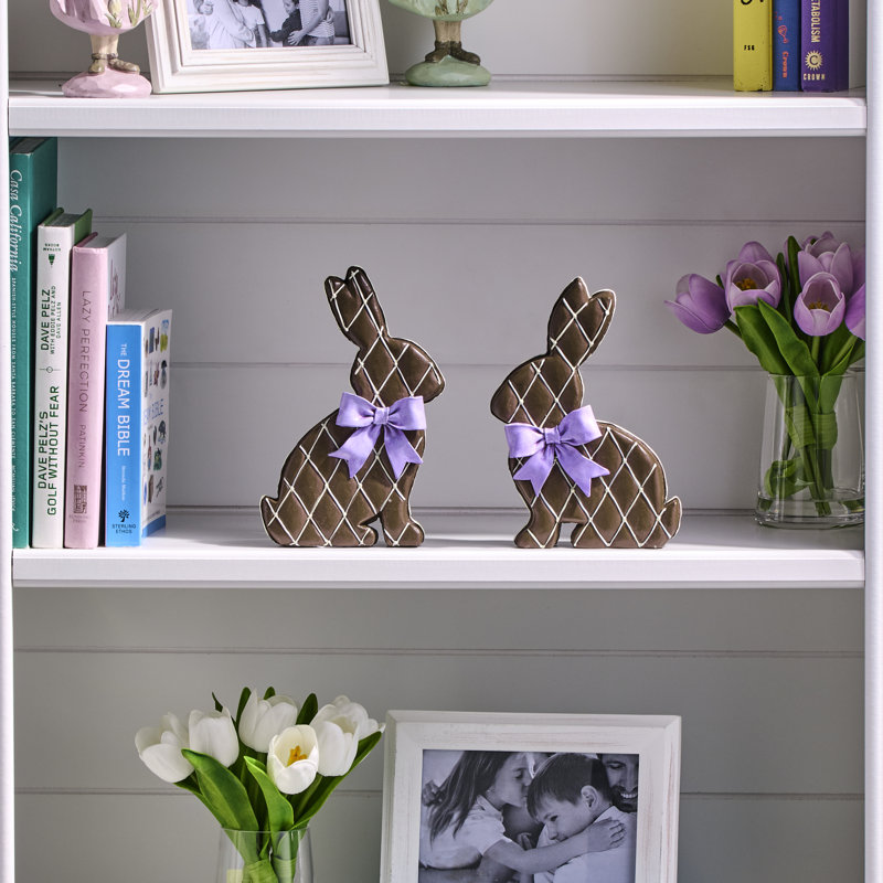 8" Resin Chocolate Bunny Wafer 