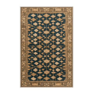 Machine Washable Art Deco Brown Area Rug