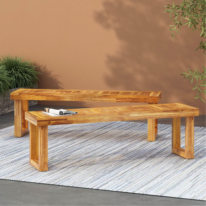 Banc en bois de 2 - naturel, caractéristique naturel 2 et solide
