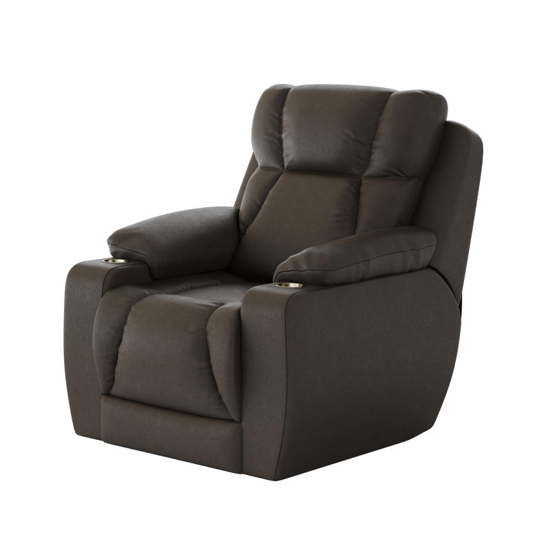 Fauteuil inclinable en cuir pour homme, Cuir véritable brun