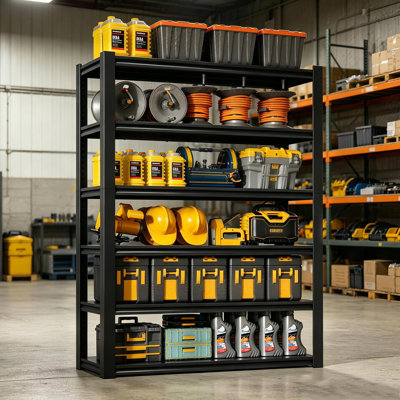 6-Tier Heavy Duty Boltless Garage Storage Shelves, Adjustable Metal Shelving Unit with Reinforced Beams, Freestanding Utility Rack for Pantry Basement