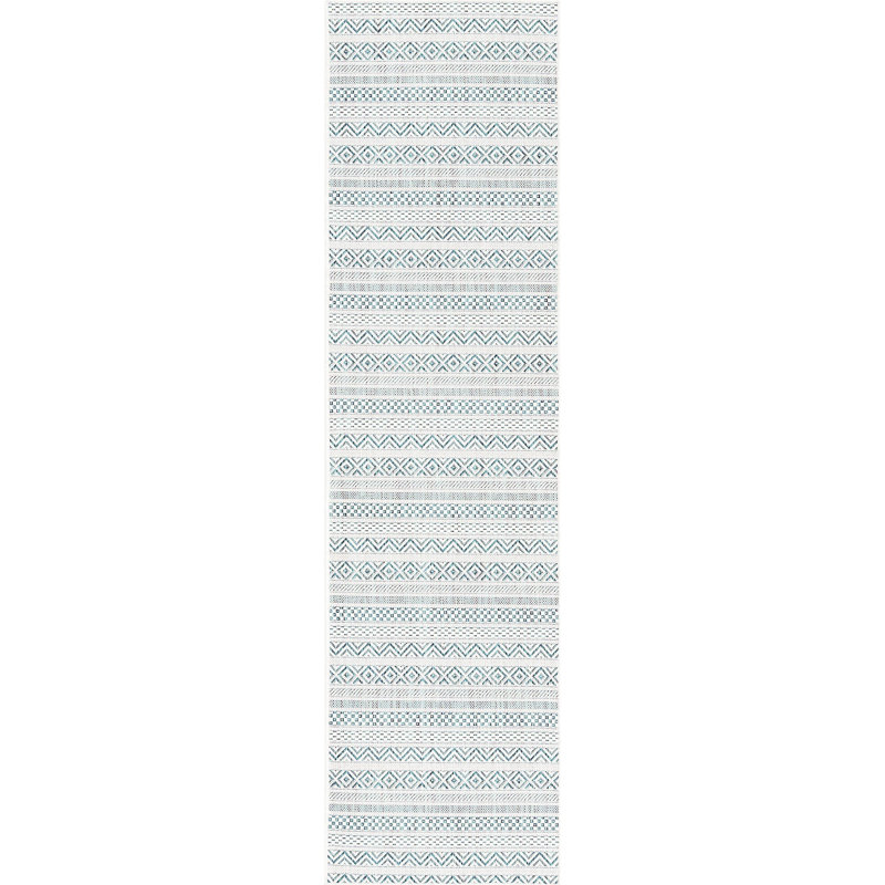 Outdoor Glimmer Area Rug Light Blue Color, Runner 2'7" x 10'