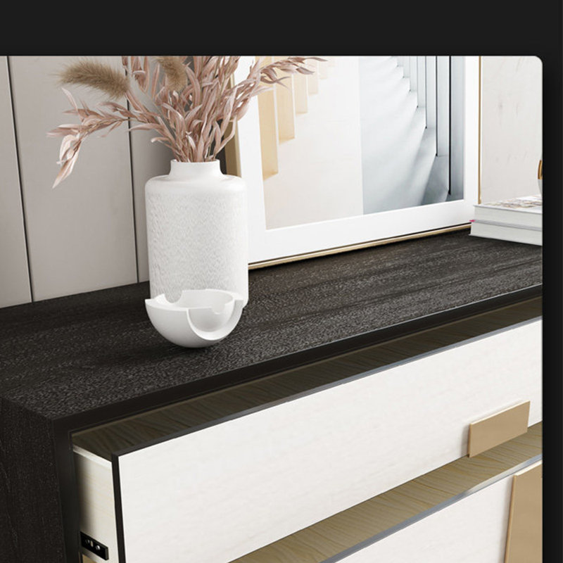  Commode décorative 3 tiroirs Irma, Or / noir / gris, 35.43" H x 47.24" W x 15.75" D