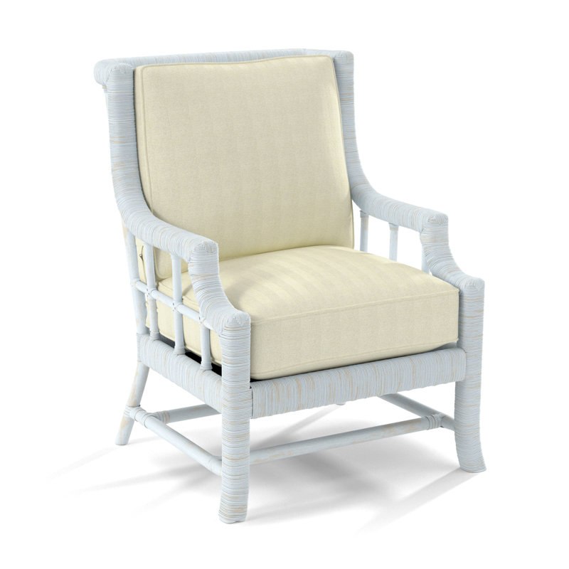 Lafayette Armchair, Bisque, White Performance Fabric; 0851-94