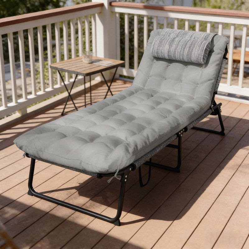 Outdoor Sun Lounger,Folding Chaise Lounge Chair, Gray