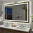 Bathroom Led Mirror Brushed Gold Metal Frame Frontlit & Backlit Vanity Mirror Anti-Fog Stepless Dimmable 3 Colors Wall-Mounted-167799902-167799848-167799854
