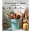 7.2" Extra Large Ceramic Farmhouse Utensil Holder (Blue, Anti-Slip Cork Bottom)