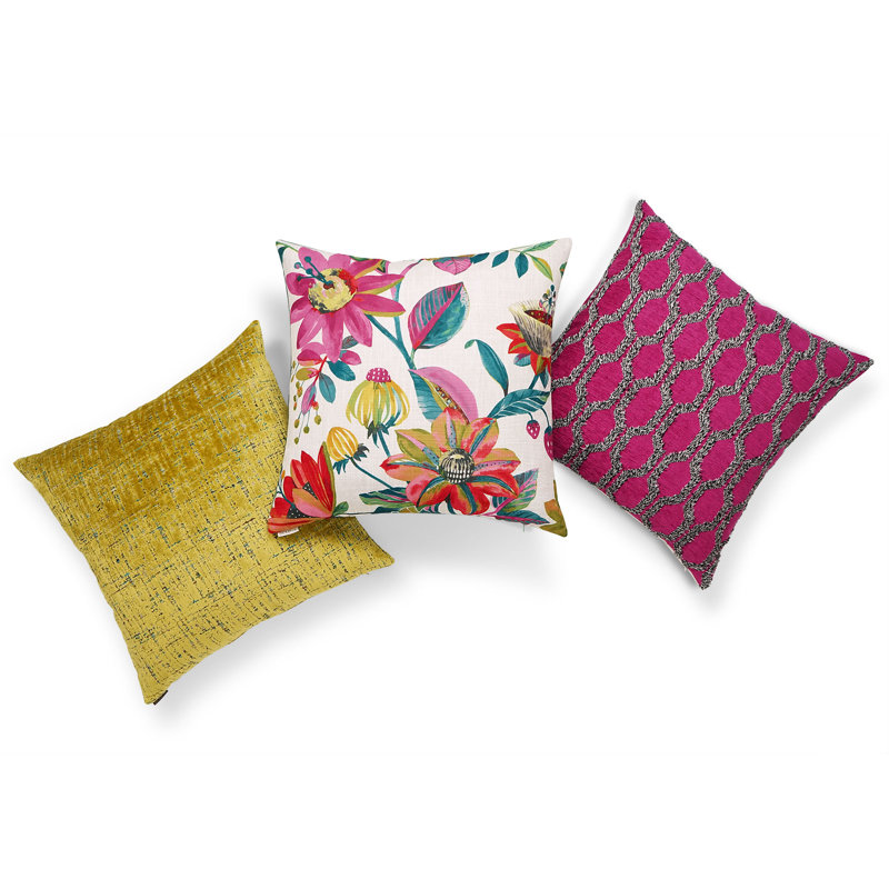 Fringed Pillow Cover & Insert, Fuchsia, Square 20"