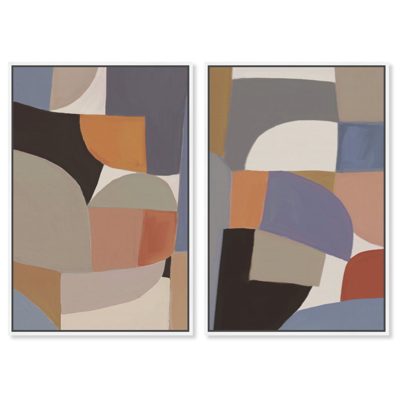 Muted Prelude Set Set by Oliver Gal, 62"H x 42"W, White Floater Frame